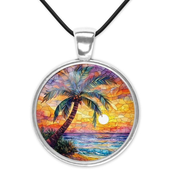 None Jewelry - Tropical Sunset Pendant Necklace
